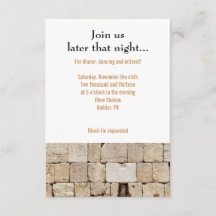 De WALL Bar Bat Mitzvah Reception Party Card