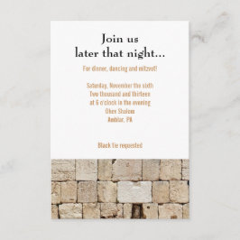 De WALL Bar Bat Mitzvah Reception Party Card Kaart