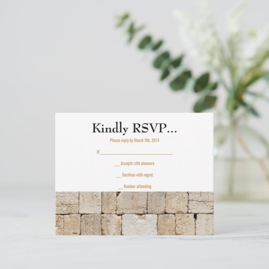 De WALL Bar Bat Reply Card RSVP Kaartje (Staand voorkant)