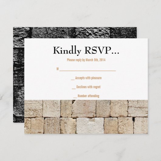 De WALL Bar Bat Reply Card RSVP Kaartje (Voorkant / Achterkant)