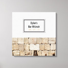 De WALL Bat Bar Mitzvah tekent aan boord Canvas Afdruk