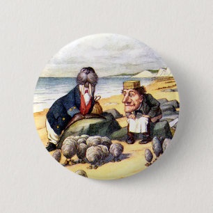 DE WALRUS EN DE TIMMERMAN IN WONDERLAND RONDE BUTTON 5,7 CM