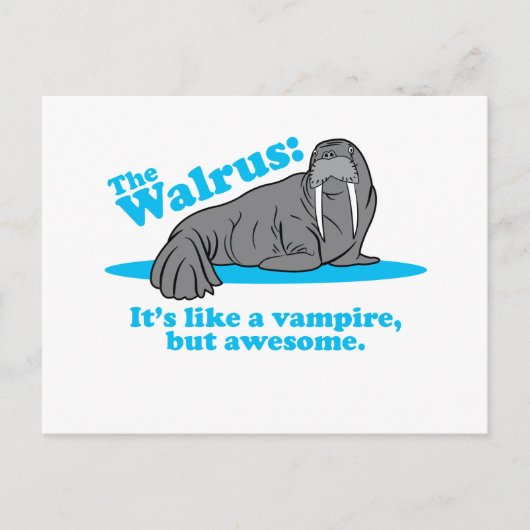 De Walrus Vampire Briefkaart (Voorkant)