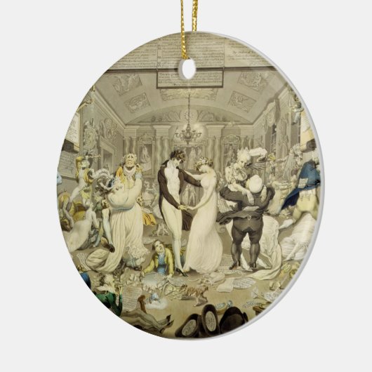 De Wals (gekleurde graving) Keramisch Ornament (Links)