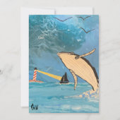 DE WALVIS EN DE VUURTOREN BEDANKKAART (Voorkant)