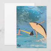 DE WALVIS EN DE VUURTOREN BEDANKKAART (Voorkant / Achterkant)