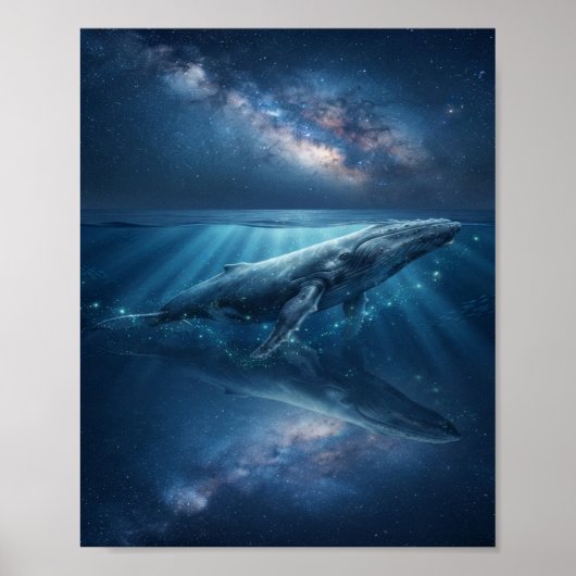 De Walvis Onder de Sterren Poster (Voorkant)