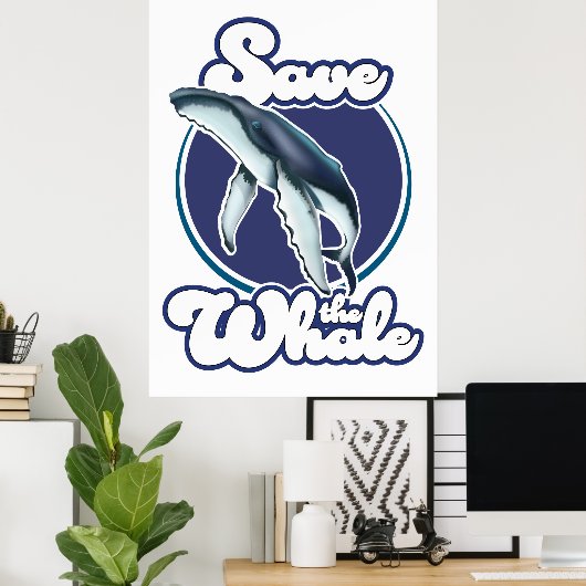 De walvis opslaan poster (Thuiskantoor)