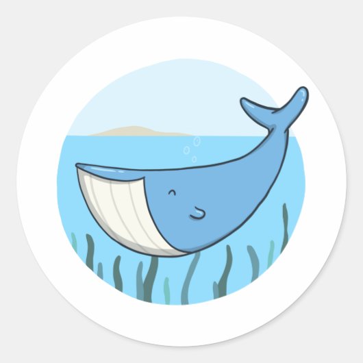 De walvis ronde sticker (Voorkant)