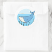 De walvis ronde sticker (Tas)