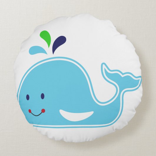 De Walvis van de Jongen van het baby Rond Kussen (Achterkant)