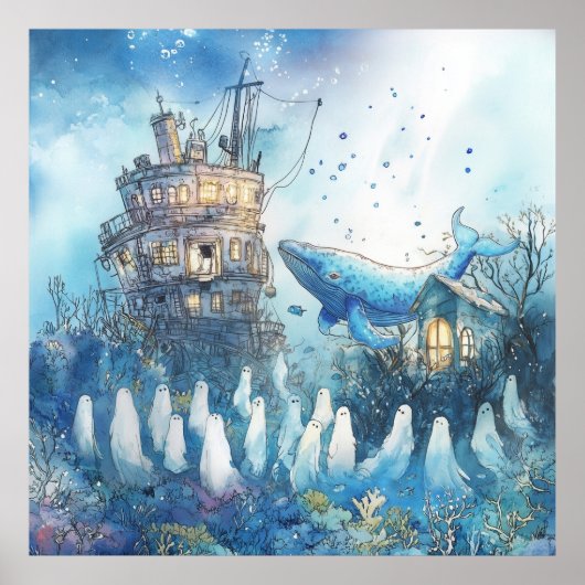 De walvis van de verloren zielen poster (Voorkant)