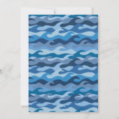 De walvis van een goede tijd! Blauw Baby shower Kaart (Achterkant)