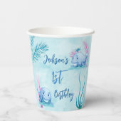 De walvis van een Goede Tijd Papieren Bekers (Achterkant)