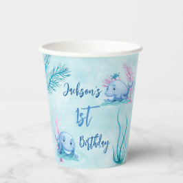 De walvis van een Goede Tijd Papieren Bekers