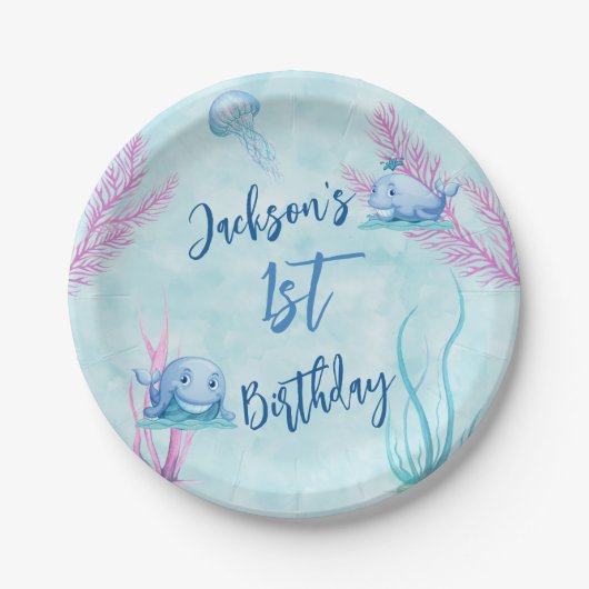 De walvis van een Goede Tijd Papieren Bordje (Voorkant)