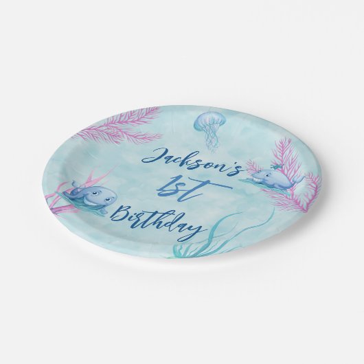 De walvis van een Goede Tijd Papieren Bordje (Gekanteld)