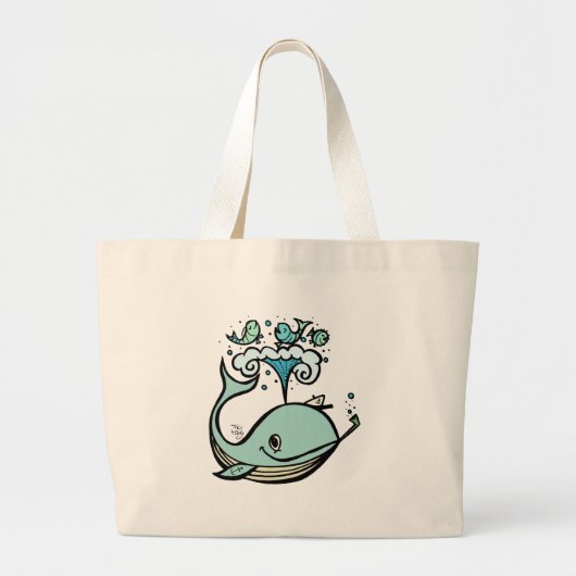 De walvis van een kapitein. door Tiki Ony Grote Tote Bag (Voorkant)