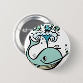 De walvis van een kapitein. door Tiki Ony Ronde Button 5,7 Cm (Voorkant /achterkant)