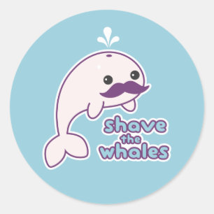 De walvissen hebben ronde sticker