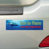 De walvissen redden.. bumpersticker (Op auto)