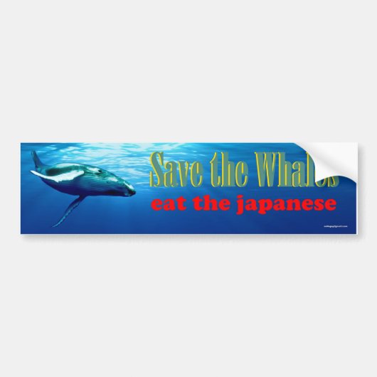 De walvissen redden.. bumpersticker (Voorkant)