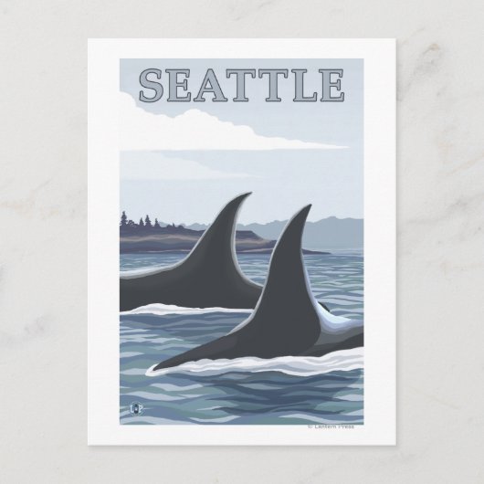 De Walvissen van de orka #1 - Seattle, Washington Briefkaart (Voorkant)