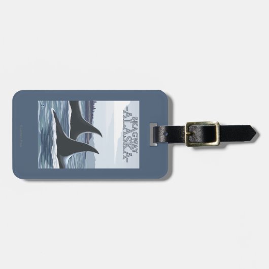 De Walvissen van de orka #1 - Skagway, Alaska Bagagelabel (Voorkant horizontaal)