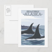 De Walvissen van de orka #1 - Skagway, Alaska Briefkaart (Voorkant / Achterkant)