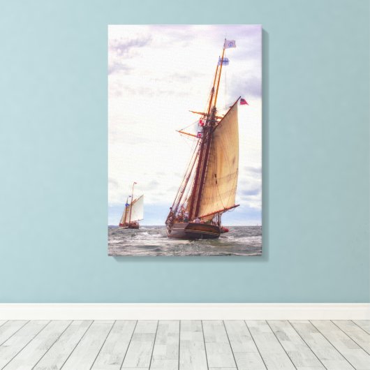 De walvisvaarder canvas afdruk (Insitu (Houten vloer))