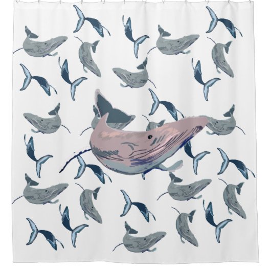 De walvisvaart douchegordijn (Voorkant)