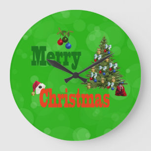 De wandelaar Bowls kerststijl, Grote wandklok