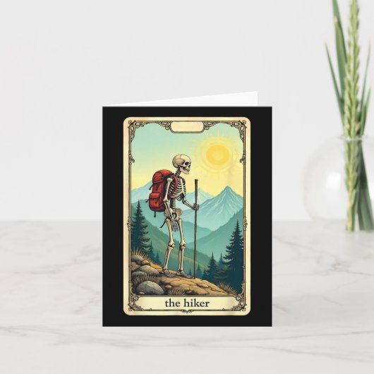 De wandelaar Tarot Kaart Skeleton Mountain Wandele (Voorkant)
