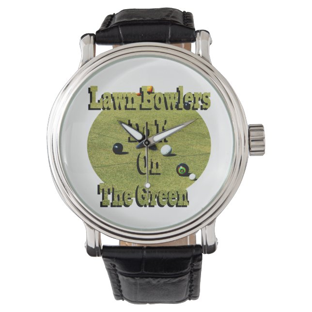 De wandelaars doen het op groen, grappig horloge (Voorkant)