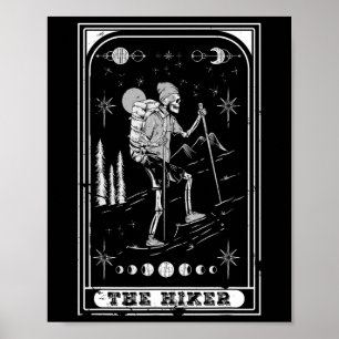 De Wandelende Goth-skelet Tarotkaart Natuur Hallow Poster