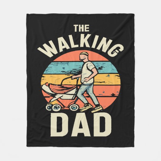 de wandelende papa fleece deken (Voorkant)