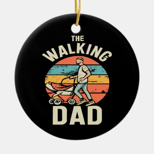 de wandelende papa keramisch ornament (Voorkant)