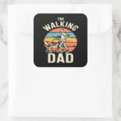 de wandelende papa vierkante sticker (Tas)