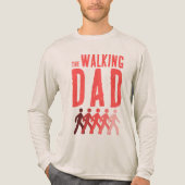 De Wandelende Vader in Koraalrood Tri-Blend Shirt (Voorkant volledig)