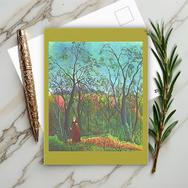 De wandeling in het bos door Henri Rousseau Briefkaart