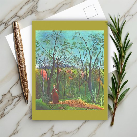 De wandeling in het bos door Henri Rousseau Briefkaart
