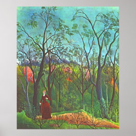 De wandeling in het bos door Henri Rousseau Poster