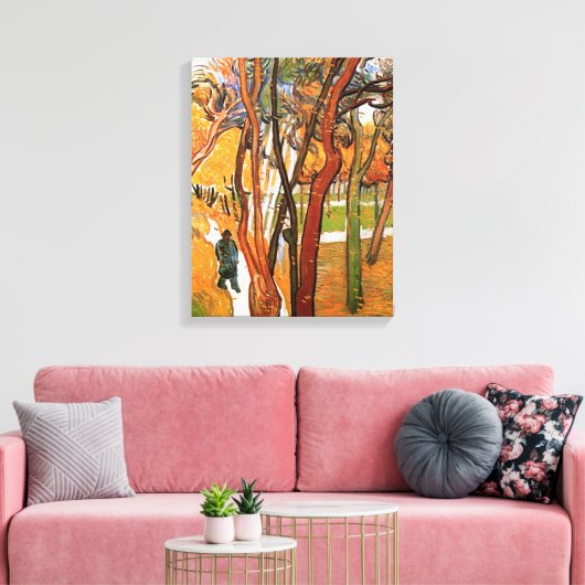 De Wandeling in Vallende Bladeren van Vincent van  Canvas Afdruk (Insitu (Woonkamer))