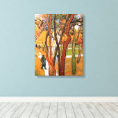 De Wandeling in Vallende Bladeren van Vincent van  Canvas Afdruk (Insitu (Houten vloer))