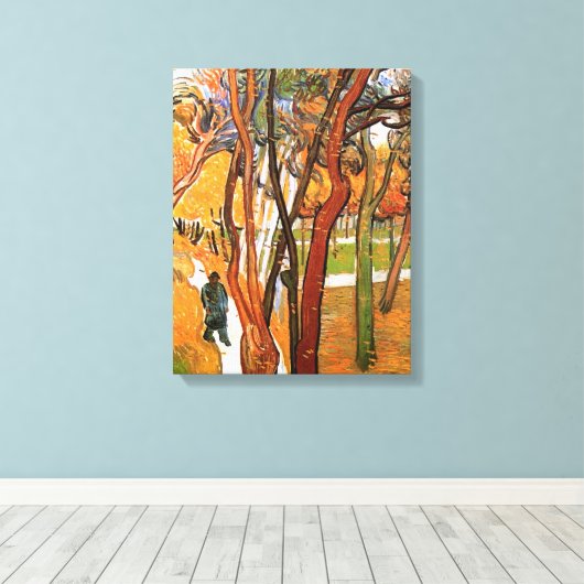 De Wandeling in Vallende Bladeren van Vincent van  Canvas Afdruk (Insitu (Houten vloer))