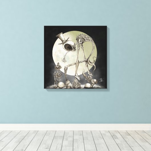 De wandeling (met maan) canvas afdruk (Insitu (Houten vloer))