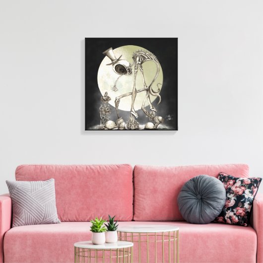 De wandeling (met maan) canvas afdruk (Insitu (Woonkamer))