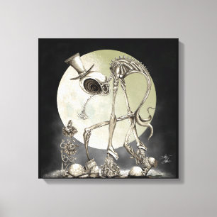 De wandeling (met maan) canvas afdruk