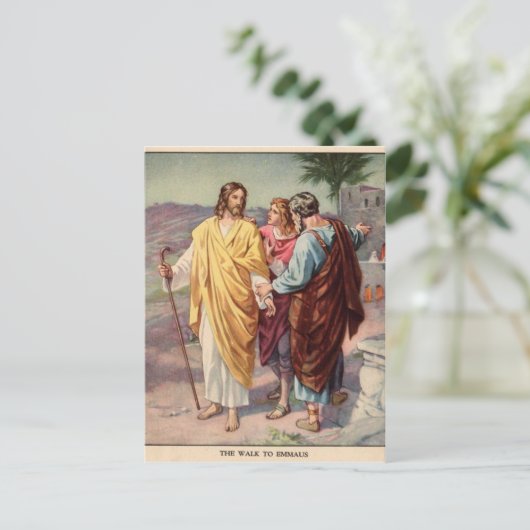 De wandeling naar emmaus briefkaart (Staand voorkant)