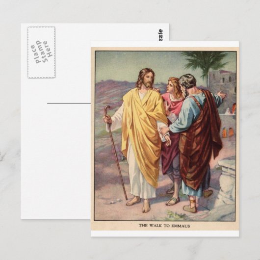 De wandeling naar emmaus briefkaart (Voorkant / Achterkant)